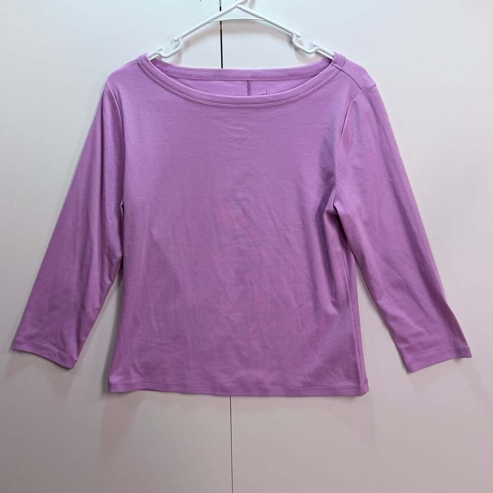 Cabi Long Sleeve Tee Size M Purple Cotton Blend Top